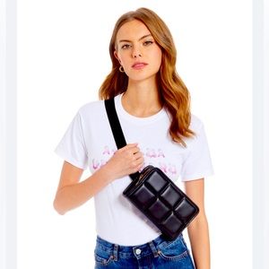 Amanda Uprichard black belt bag with gold hardware